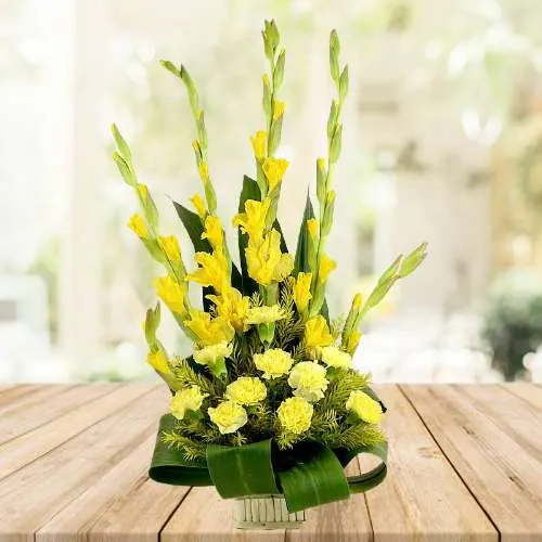 Charming Golden Tips Floral Basket