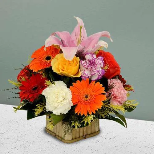 Marvelous Multicolor Floral Basket