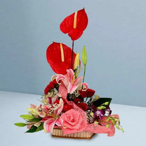Floral Melody Mixed Colors Basket