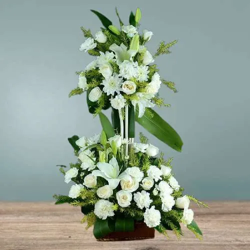Fantastic White Flower Long Arrangement