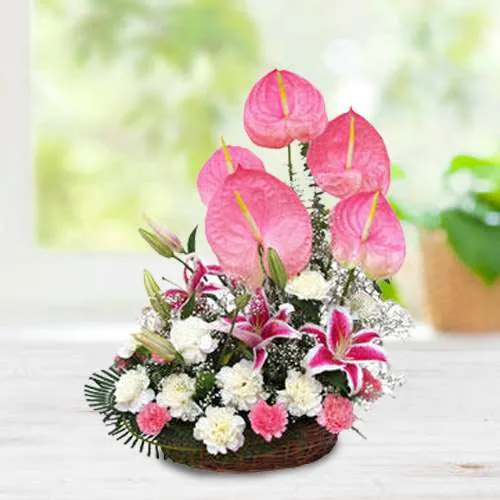 Dreamy Magnificence Basket of Mixed Flowers