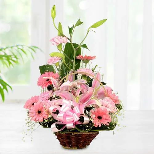 Pastel Magnificence Mixed Floral Basket