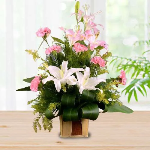 Gorgeous Lilies n Carnation Basket