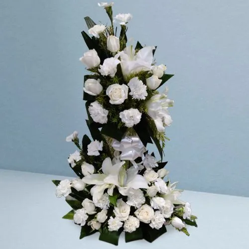 Expressive Tall Arrangement of White Flowers