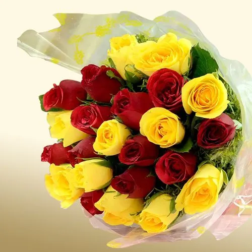Artful Carnival of Red N Yellow Roses