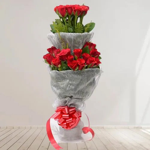 Charming Bouquet of Eternal Red Roses