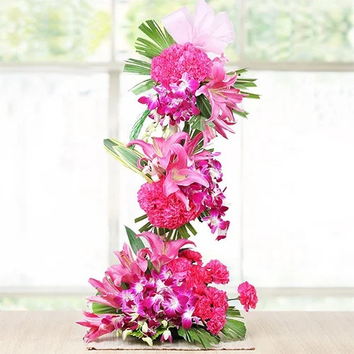 Glamorous Tall Arrangement of 50 Assorted Flowers