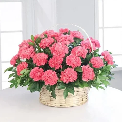 Dazzling Pink Carnation Basket