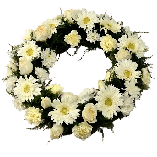 Ethereal Mixed Flowers Funeral Wreath