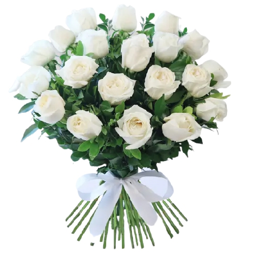Peaceful White Roses Hand Bunch