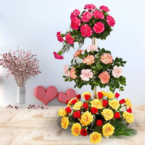 Order Assorted Flowers 3 Tier Arrangement