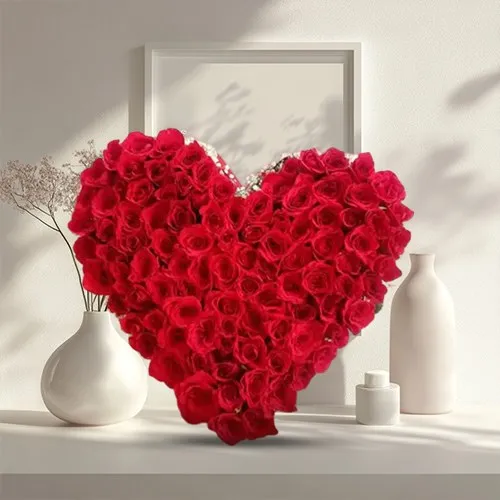 Captivating Red Roses Heart Shaped Arrangement