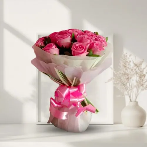 Impressive Pink Roses Bouquet