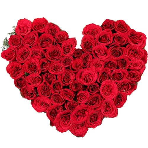 Deliver Online Red Roses Heart Bouquet