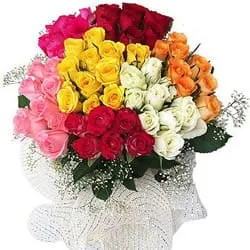 50 Mixed Colour Roses Bouquet