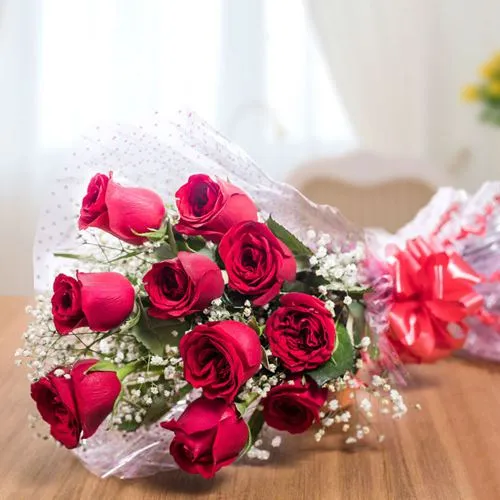 Valentines Day Gift of Red Roses Bouquet