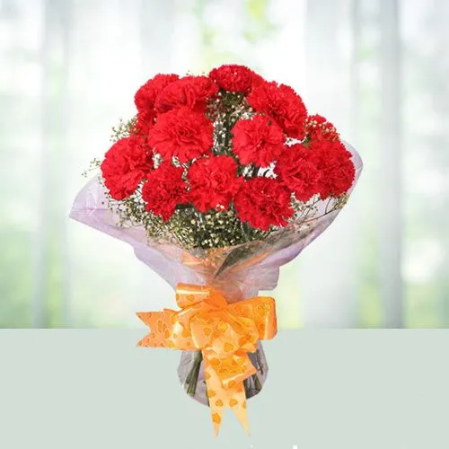Dreamy Red Coloured Carnations Arrangement