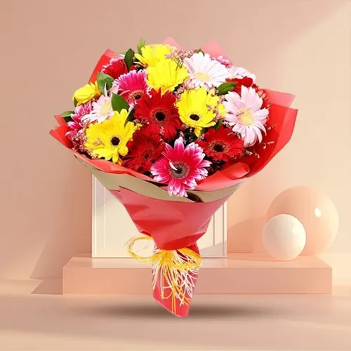 Sophisticated Presentation of Mixed Gerberas