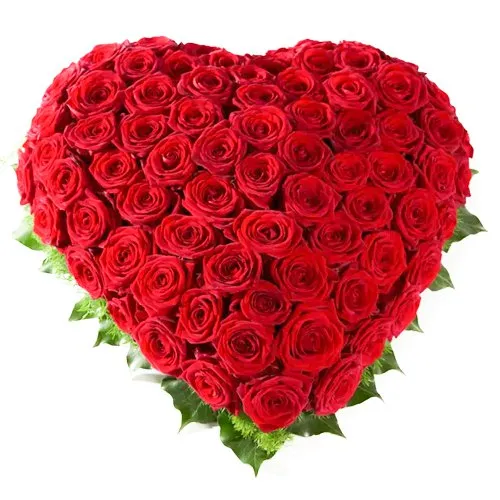 Awe-Inspiring 50 Heart Shaped Roses Arrangement
