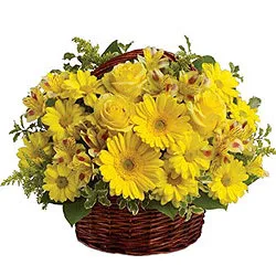 Exotic Passion for Fashion Yellow Flowers Basket