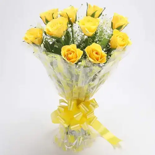 Modern Wishful Yellow Roses Blessings Bunch