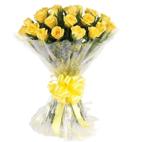 Vibrant Spirit of Happiness Bunch of 12 Yellow Roses
