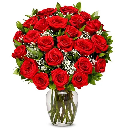 Pure Indulgence Red Roses in a Vase