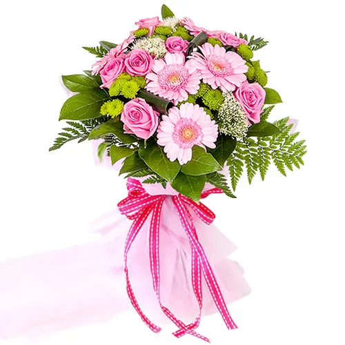Gripping Vibes Gerberas and Roses Special Arrangement