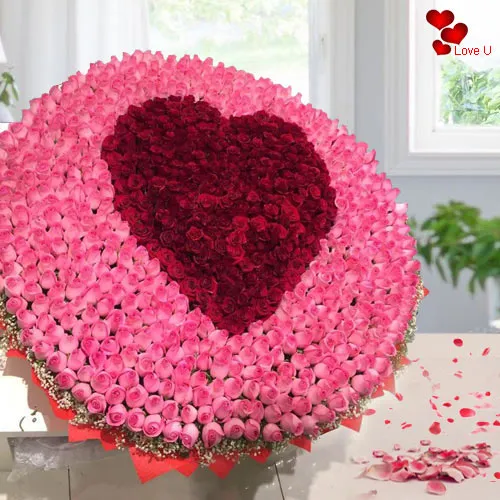 Charismatic 500 Rose Bouquet with Heart