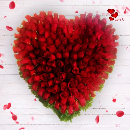 Fantastic Red Rose Heart (150 Roses)