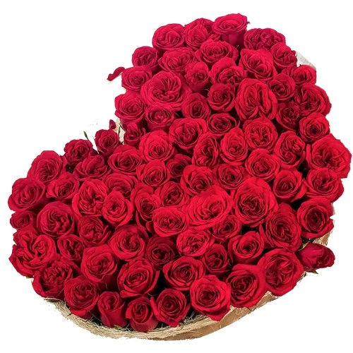 Extravagant Heart Shape Arrangement of 200 Red Roses
