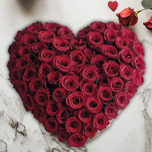 Extravagant Heart Shape Arrangement of 200 Red Roses