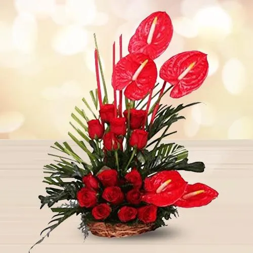 Attractive Red Flowers Arrangement