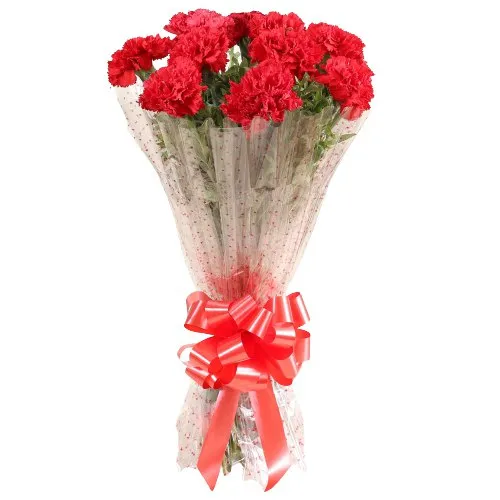 Deliver this delicate Online Bouquet of Red Carnations
