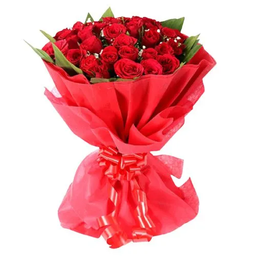 Charming Red Color Roses arranged in a Bouquet
