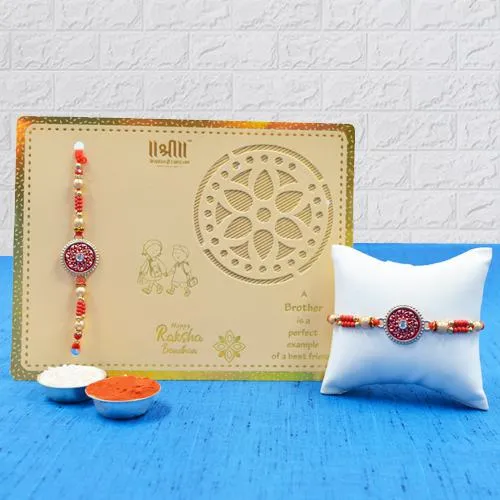 Fancy Golden Metal Fancy Rakhi<br>