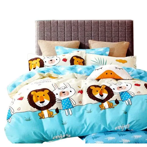 Splendid Cartoon Print Double Bed Sheet N Pillow Cover Combo