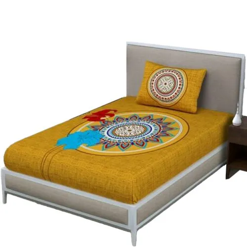 Classic Combo of Jaipuri Print Single Bed Sheet N Pillow Cover