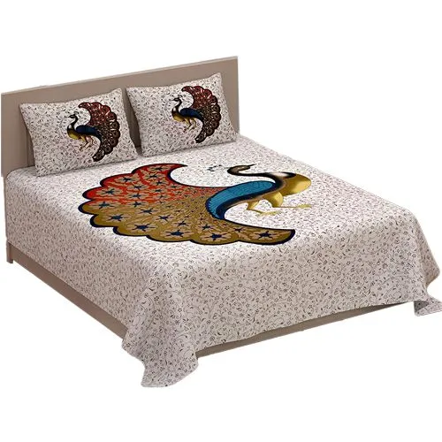 Attractive Jaipuri Print Double Bed Sheet N Pillow Cover Combo