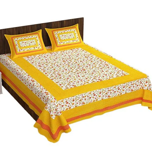 Stylish Rajasthani Print King Size Bed Sheet N Pillow Cover