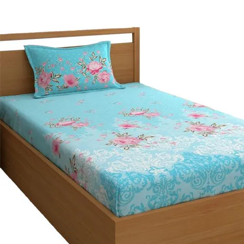 Best Quality Floral Print Single Bedsheet with Pillow Cover