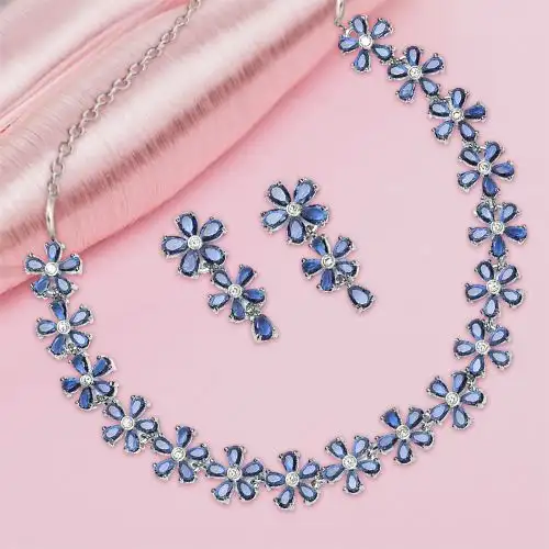 Graceful CZ  N  AD Necklace Set