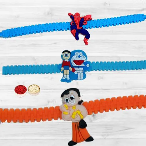 Exclusive Chota Bheem, Doraemon n Spider Man Rakhi for Kids