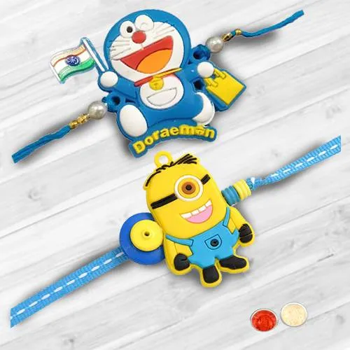 Attractive Set of Doraemon N Minion Rakhi