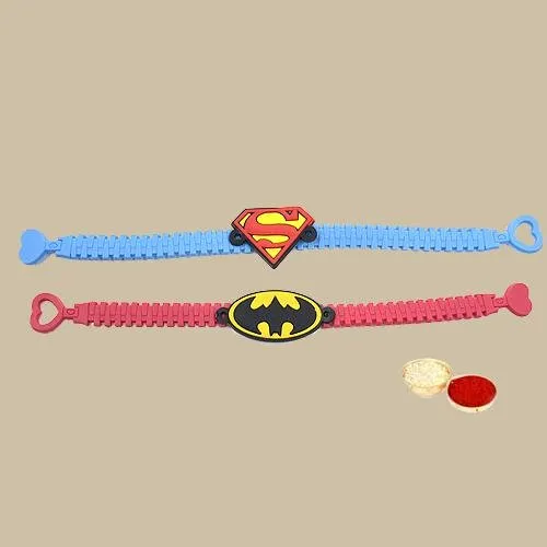 Trendy Super Hero Rakhi Set with Roli, Chawal n Card