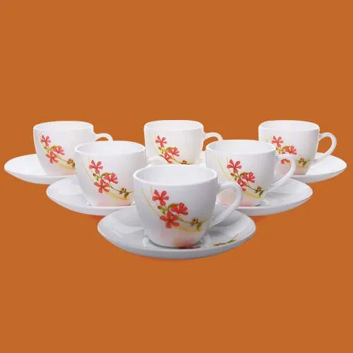 Classy 6pc Cup N 6pc Saucer Set from LaOpala