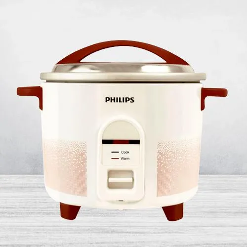 Trendy Philips Electric Rice Cooker in White n Red