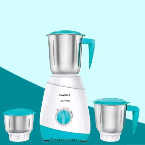 Trendy Havells White  N  Light Blue Mixer Grinder with 3 Jars