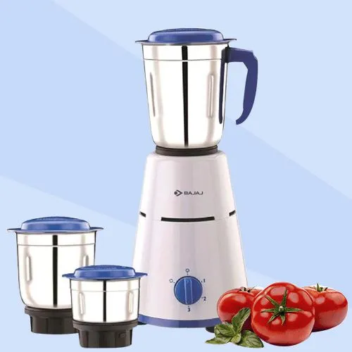 Classic Bajaj 3 Jar Mixer Grinder in White with 2 in 1 Function Blade