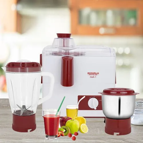 Piquant White and Red Juicer Mixer Grinder from Maharaja Whiteline